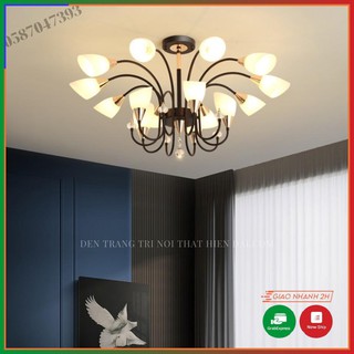 Đèn chum tuy líp hiện đại 15 tay - bh 24 tháng - bảo trì trọn đời đèn chùm phong cách đèn chùm trang trí