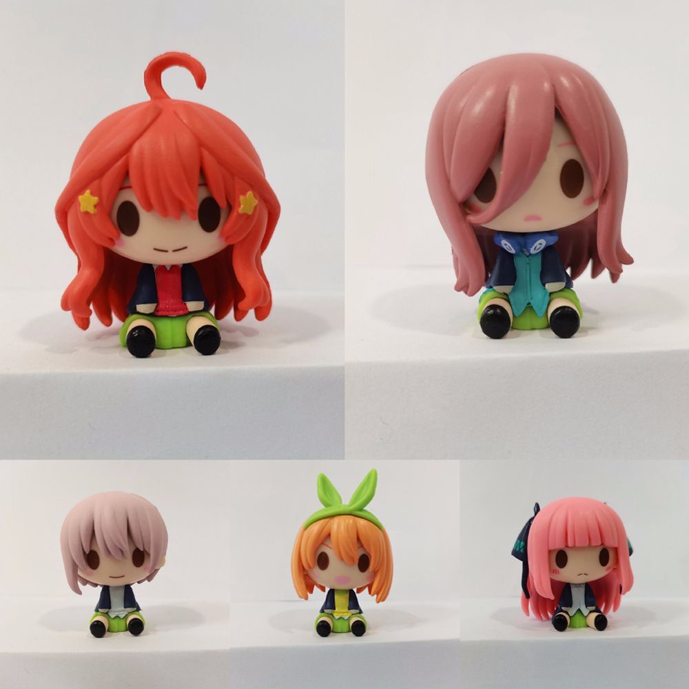 Bộ 5 mô hình nhân vật Nakano Miku bằng PVC dùng trang trí bàn làm việc độc đáo