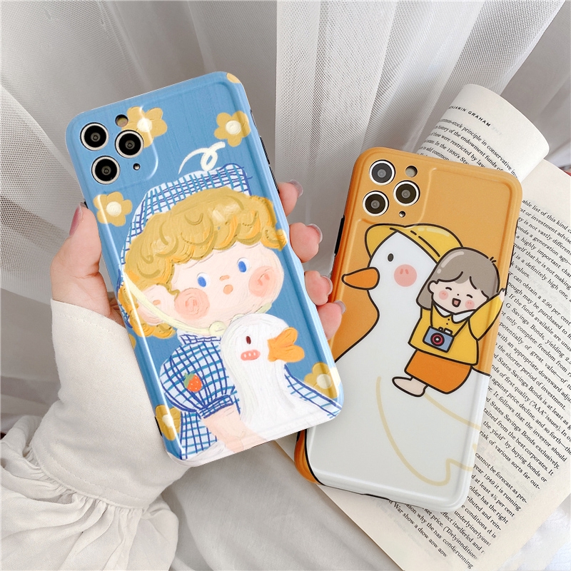 Ốp iphone - Ốp lưng imd new Cô gái và chú vịt 6/6s/6plus/6splus/7/8/7plus/8plus/x/xs/xsmax/11/11promax - Awifi Case V6-4 | BigBuy360 - bigbuy360.vn