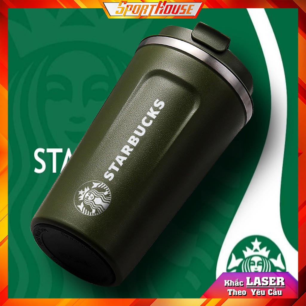 Ly giữ nhiệt starbuck FanHousecốc coffee 510ml khắc tên inox 304 giữ nhiệt 8-12h tặng sticker và que rửa bình