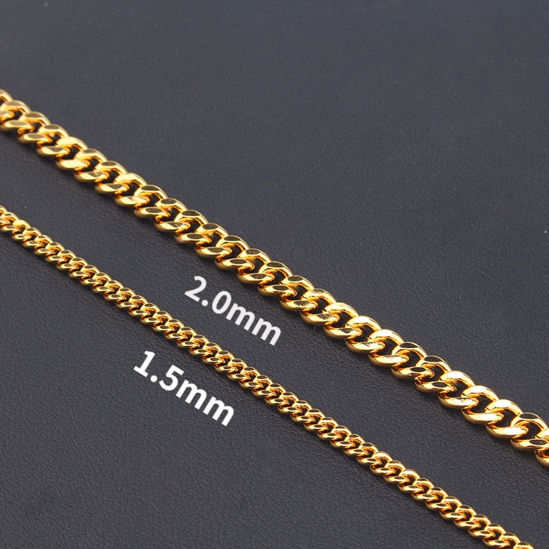【Còn hàng】 Vòng cổ bạc S925 1,5-2,0mm Dây chuyền Cuba Chiều rộng / Chiều dài Khác nhau Món quà trang sức mạ vàng