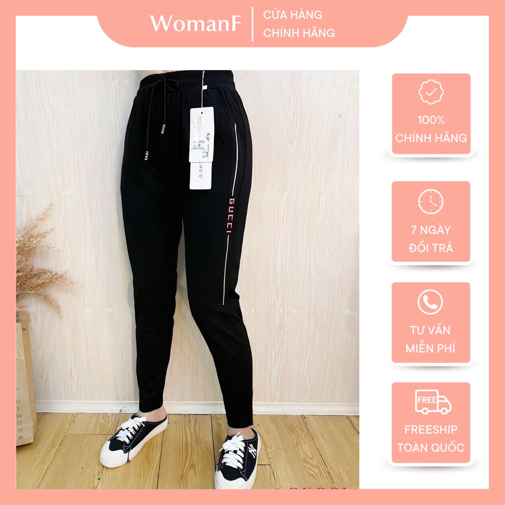 Quần baggy viền chữ chất umi Hàn cao cấp-WomanF