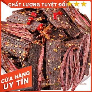 Thịt trâu gác bếp chuẩn sơn la điện biên hun khói sấy tặng kèm chẩm chéo hút chân không 500 gam, 300 gam