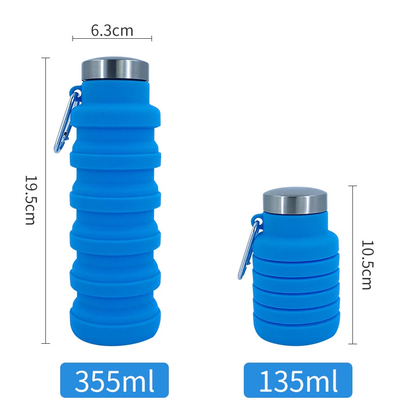 Bình Đựng Nước Cao Cấp Gấp Gọn Silicon 355ml Cầm Tay Thông Minh Dễ Mang