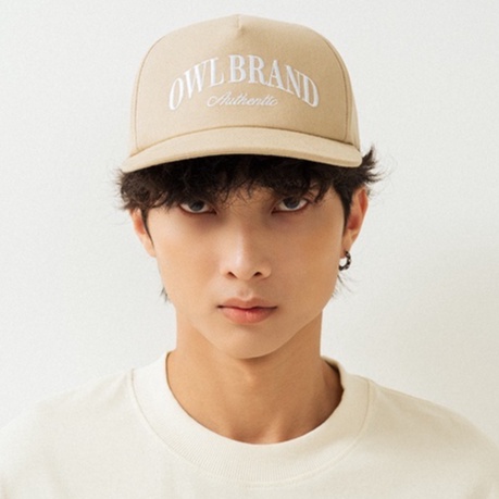 OWL BRAND® BASEBALL HAT - Mũ bóng chày lưỡi ngang hình thêu / Tan