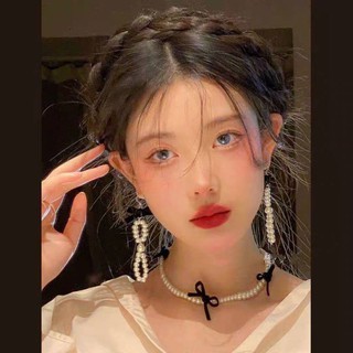sét choker, bông tai vintage hạt phối nơ những mã DSS-9