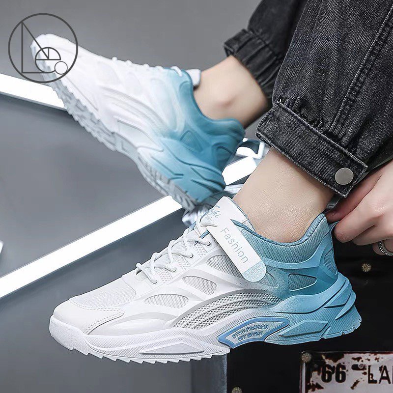 Giày thể thao nam Loang màu siêu đẹp- Giày sneaker có 2 màu xanh và đen cực êm chân