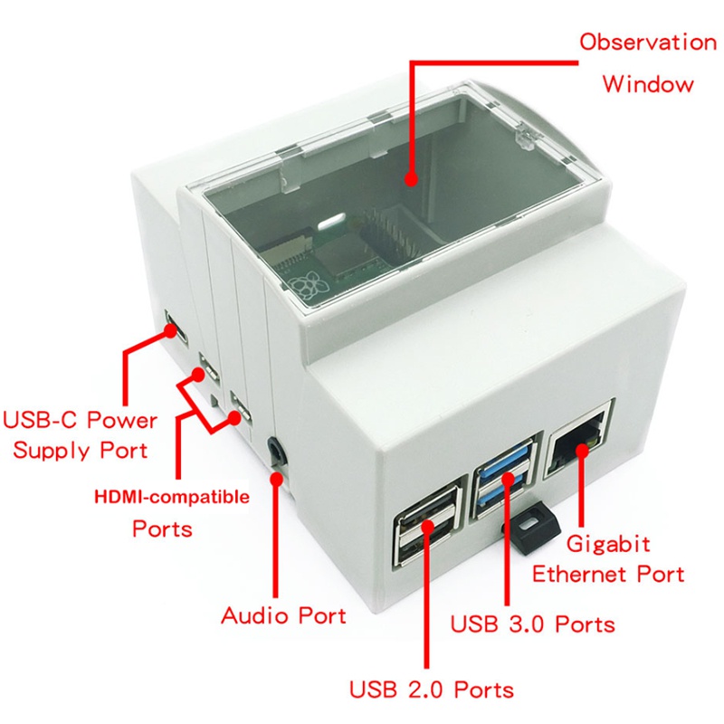 Vỏ Bảo Vệ Chất Liệu Abs Màu Trắng Cho Raspberry Pi 4 El B Raspberry Pi 4b