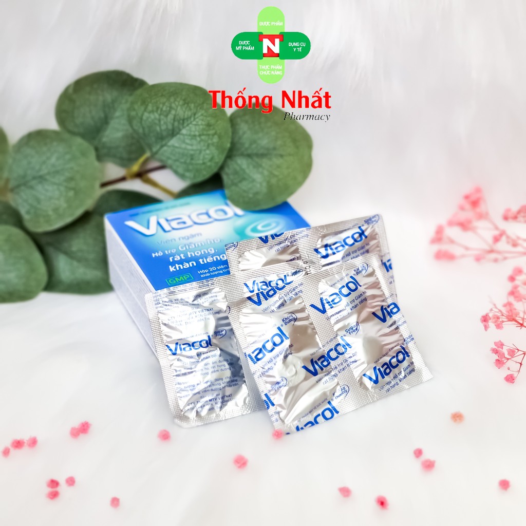 Kẹo ngậm thảo mộc giảm ho đau họng không đường Viacol Vietnat hộp 20 viên