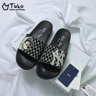 Dép Quai Ngang M.I.B, Dép Thời Trang Hàn Quốc Nam Nữ MLB Mickey Black -TuhoShop.com