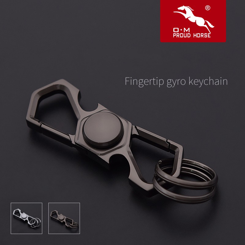 Móc khóa con quay Spinner móc chìa khóa ô tô xe máy Proud Horse OM168 Fidget Spinner Fingertip Gyro Keychain Phặn Phặn