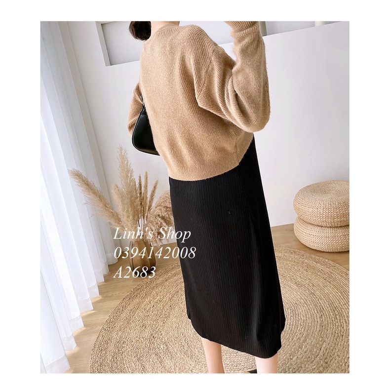 Set Áo Váy Len Bầu A2683