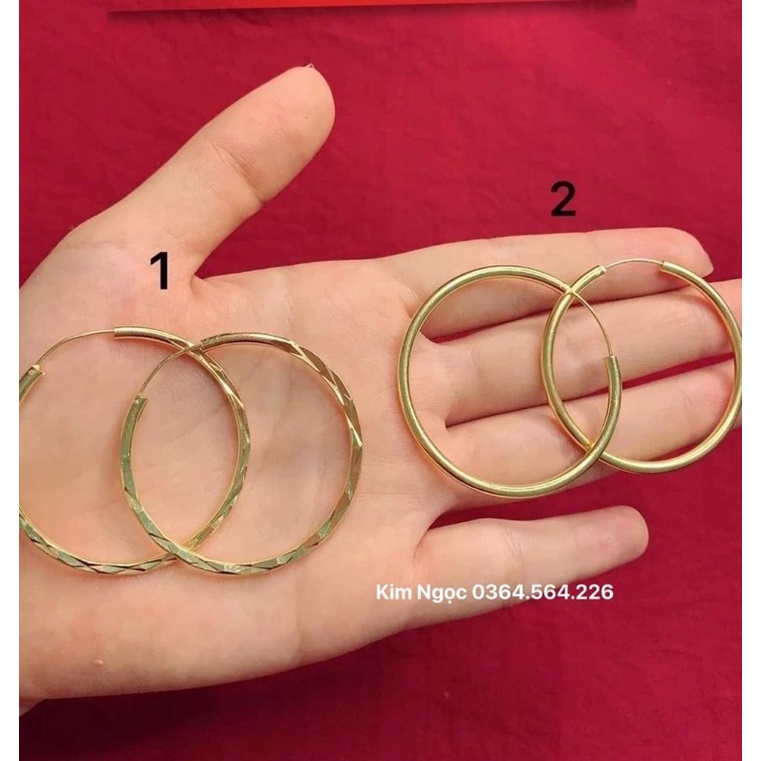 Vòng tàu mạ vàng nhiều kích cỡ 2 loại trơn và khía thời trang - Kim Ngọc