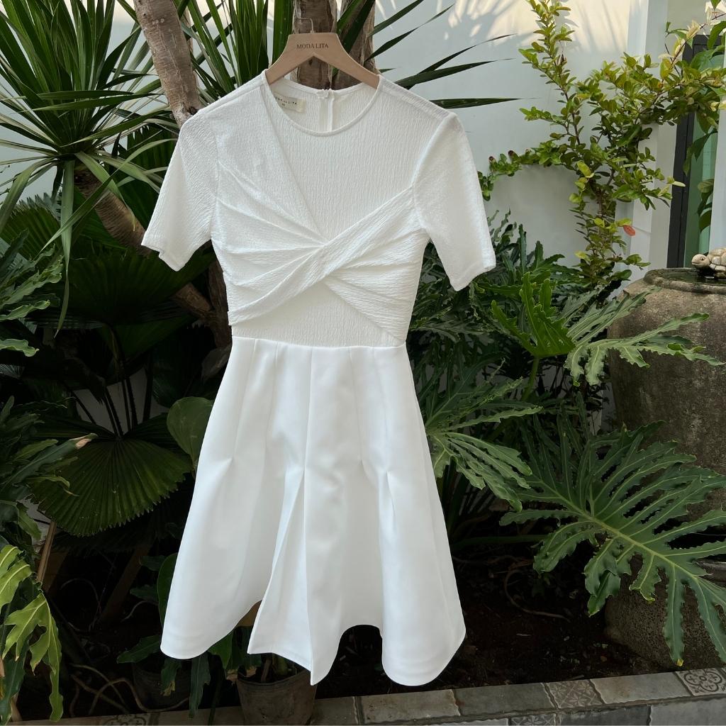 Đầm Xếp Ply Ngực Tùng Xoè Nữ AT MODA DE LITA