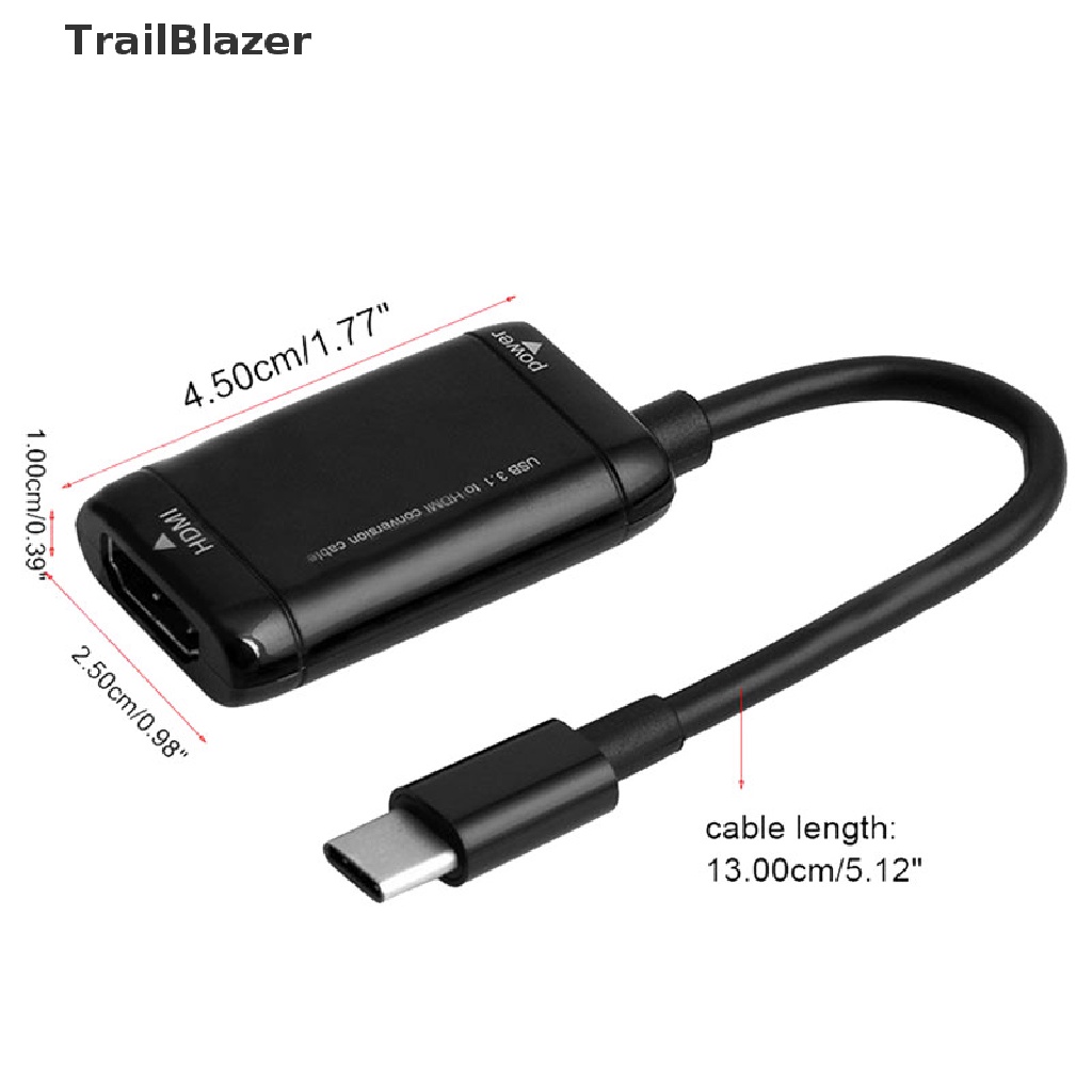 Cáp ChuyểN ĐổI USB-C Sang HDMI USB 3.1 MàU Đen Cho ĐiệN ThoạI MáY TíNh BảNg MHL Android