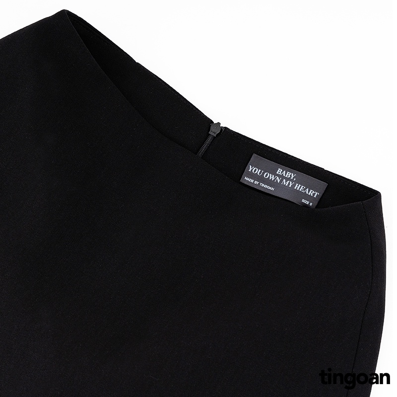 TINGOAN®  - Chân váy dài cạp cao xếp ly mỏng xuyên thấu 2 tầng tingoan SAY MY NAME SWEETIE SKIRT/BL