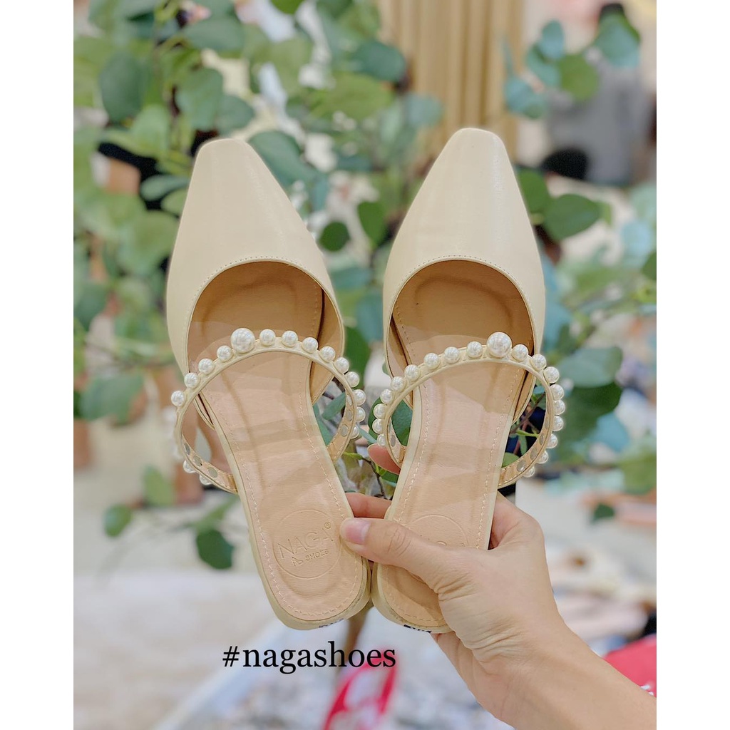 DÉP SỤC NAGASHOES MŨI NHỌN QUAI NGỌC NAD185