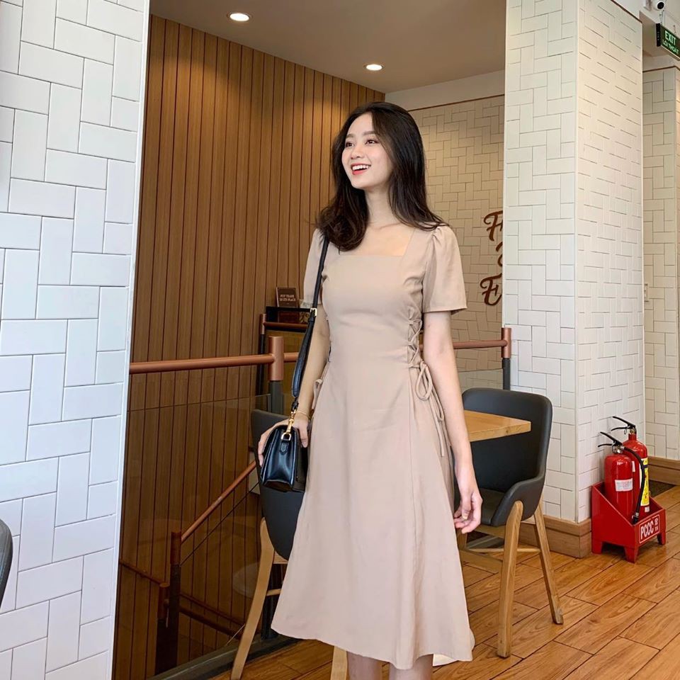 Đầm dạo phố tiểu thư, đầm maxi đan dây eo siêu hot | BigBuy360 - bigbuy360.vn