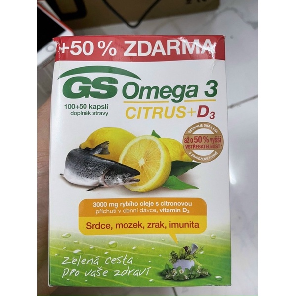 Bổ sung dầu cá GS Omega 3 Citrus D3 Hộp 150 Viên