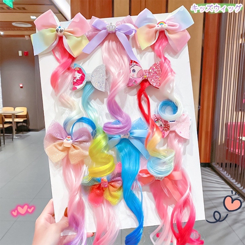 Kẹp pony - Lọn tóc giả sắc màu dễ thương cho bé gái