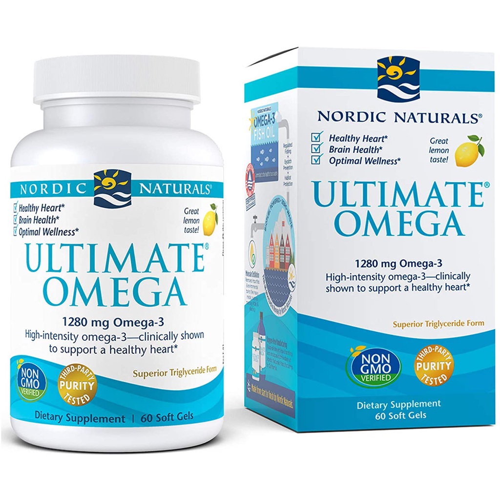 |Mẫu mới| Viên Nordic Naturals Ultimate Omega, Vị chanh - 1280 mg Omega 3 60 viên