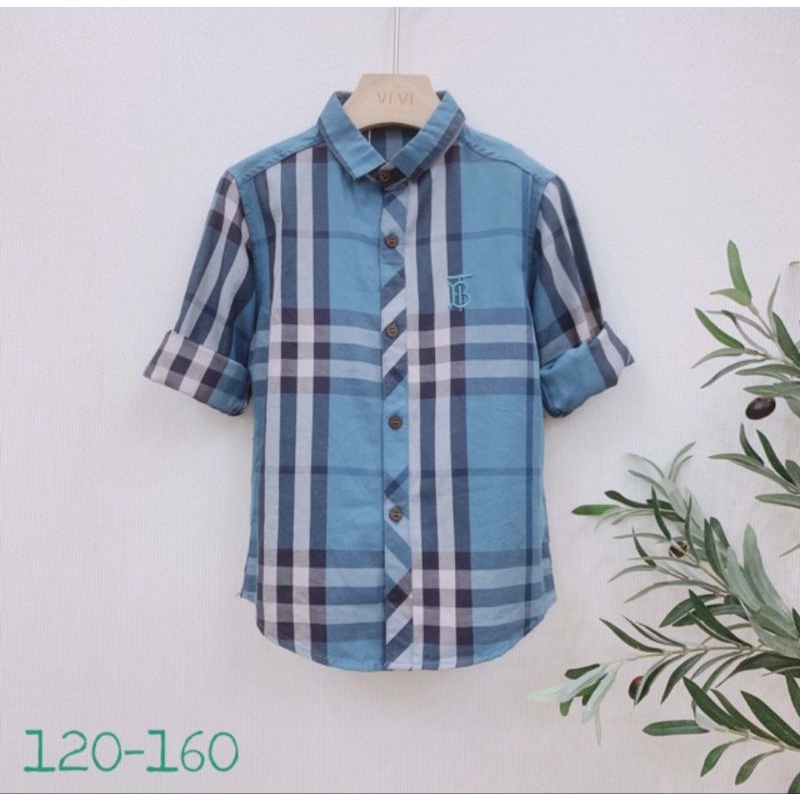 ÁO SƠ MI KẺ BBR DÀI TAY CHO BÉ TRAI HÀNG CAO CẤP