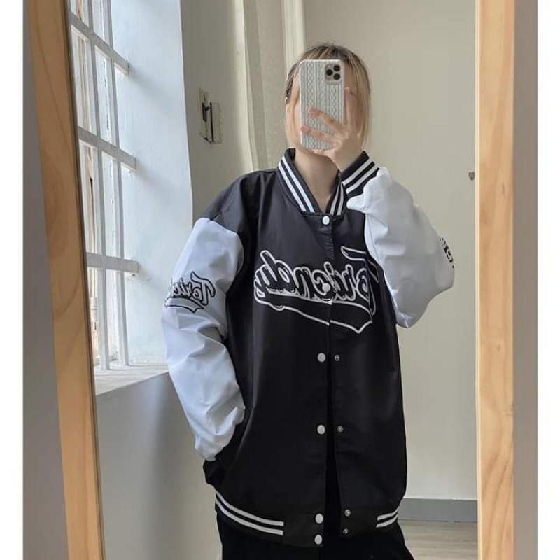 Áo khoác Bomber dù Jacket Ulzzang chữ Toricndy nam nữ form rộng