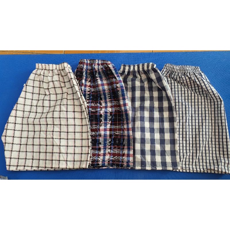 AP19 COMBO 4 QUẦN ĐÙI NAM, QUẦN NGỦ NAM, MẶC NHÀ VẢI CARO SỌC, COTTON CO GIÃN 4 CHIỀU, THẤM HÚT MỒ HÔI,