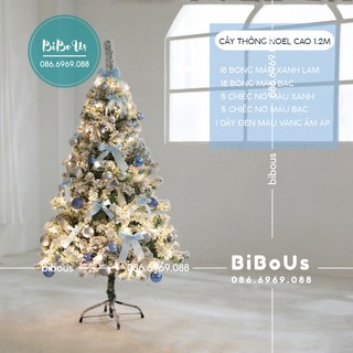 Set cây thông noel và phụ kiện - Màu xanh - Cao 150 cm - Mẫu 2