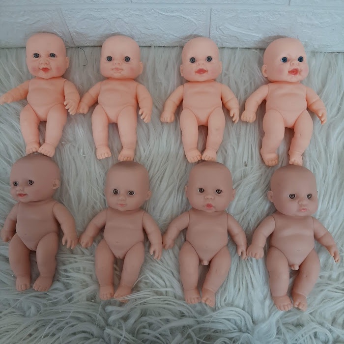 Búp Bê Tái Sinh Nhựa Mềm Em Bé Sơ Sinh mắt 3D 18 cm = 7 inch Vinyl Reborn Baby Doll Biểu cảm sống động như thật Dùng Làm