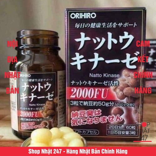 Viên uống chống đột quỵ orihiro natto kinase 2000 fu nhật bản