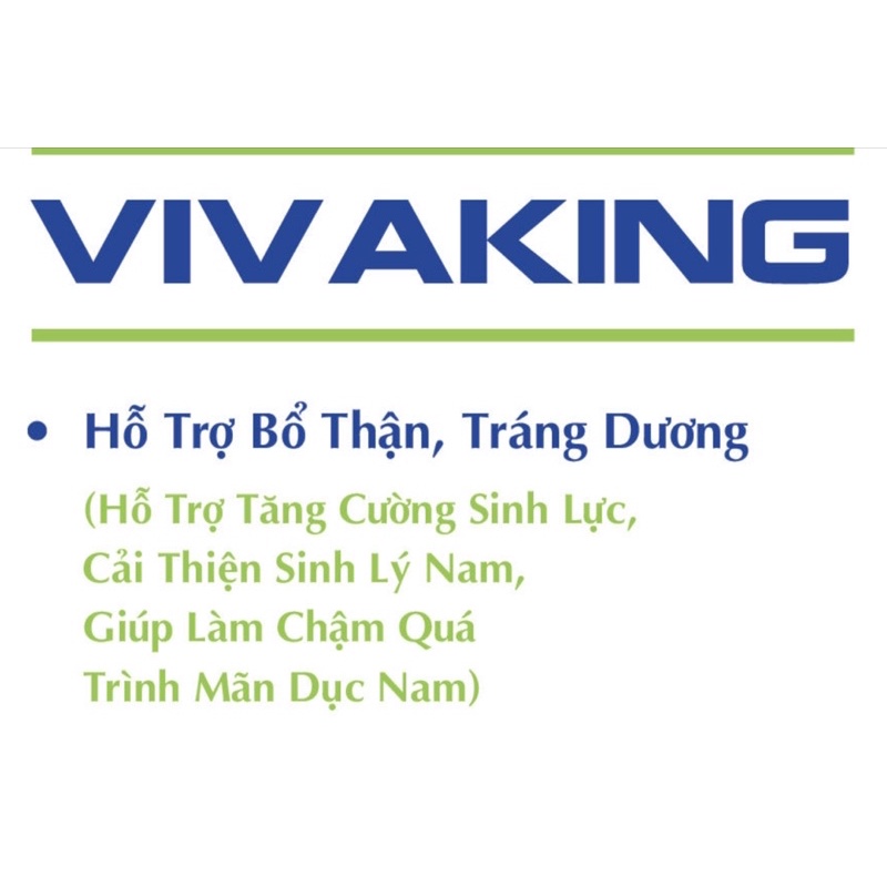 Viên Uống VIVAKING Hỗ Trợ Bổ Thận Tráng Dương, Tăng Cường Sinh Lý Nam Giới