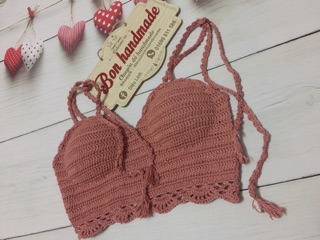 Áo bơi cup ngực len móc