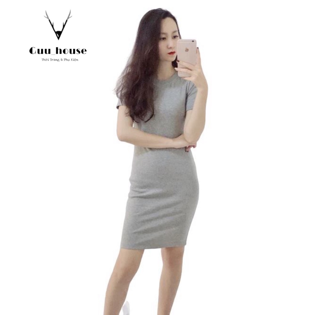 Váy body len tăm cộc tay xẻ sau | BigBuy360 - bigbuy360.vn