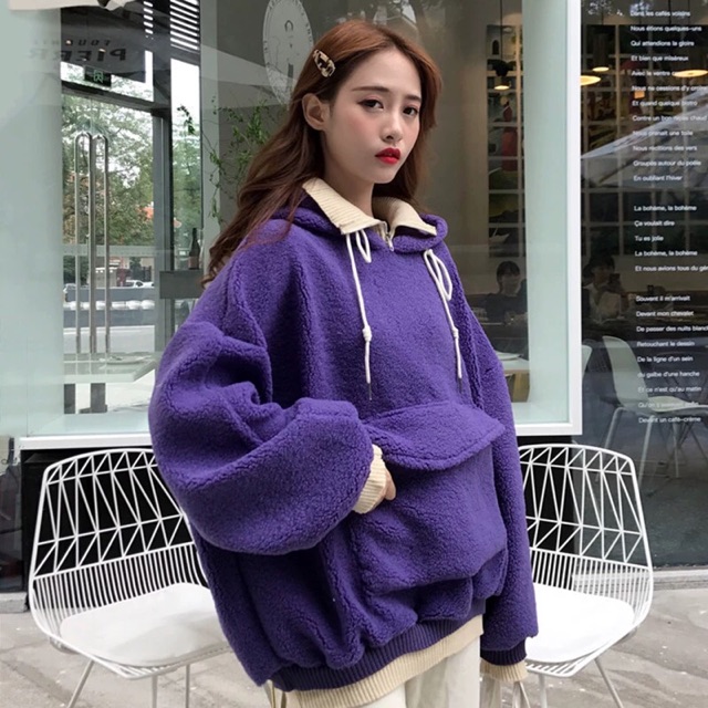 [Sẵn Tím] ÁO BÔNG CỔ CAO SIÊU CUTE | BigBuy360 - bigbuy360.vn