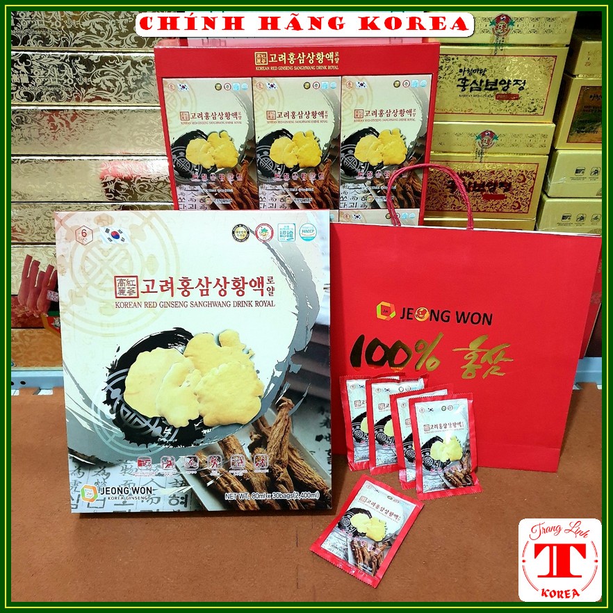 Nước hồng sâm Nấm thượng hoàng Jeong Won thượng hạng, hộp 30 gói - tranglinh