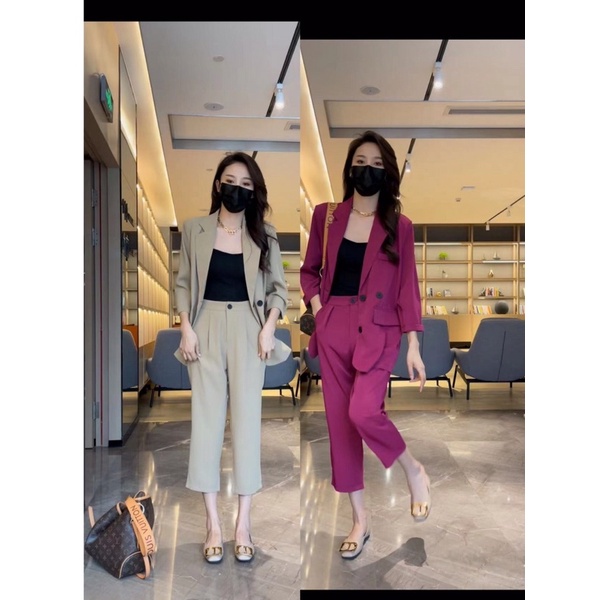 ( Ảnh thật ) 6691 Set áo blazer và quần lửng