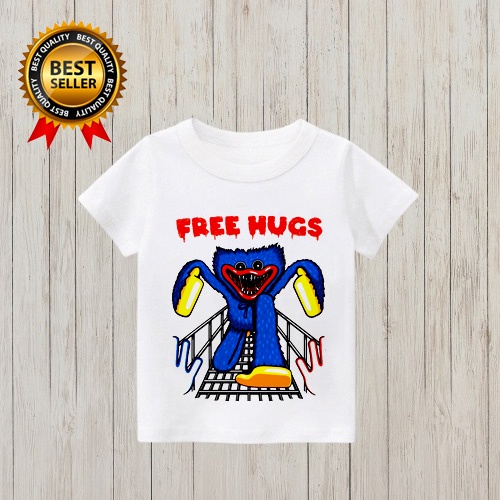 Áo Thun Tay Ngắn In Chữ Poppy Playtime Huggy Wuggy cực chất 2 màu đen trắng cực HOT giá siêu rẻ