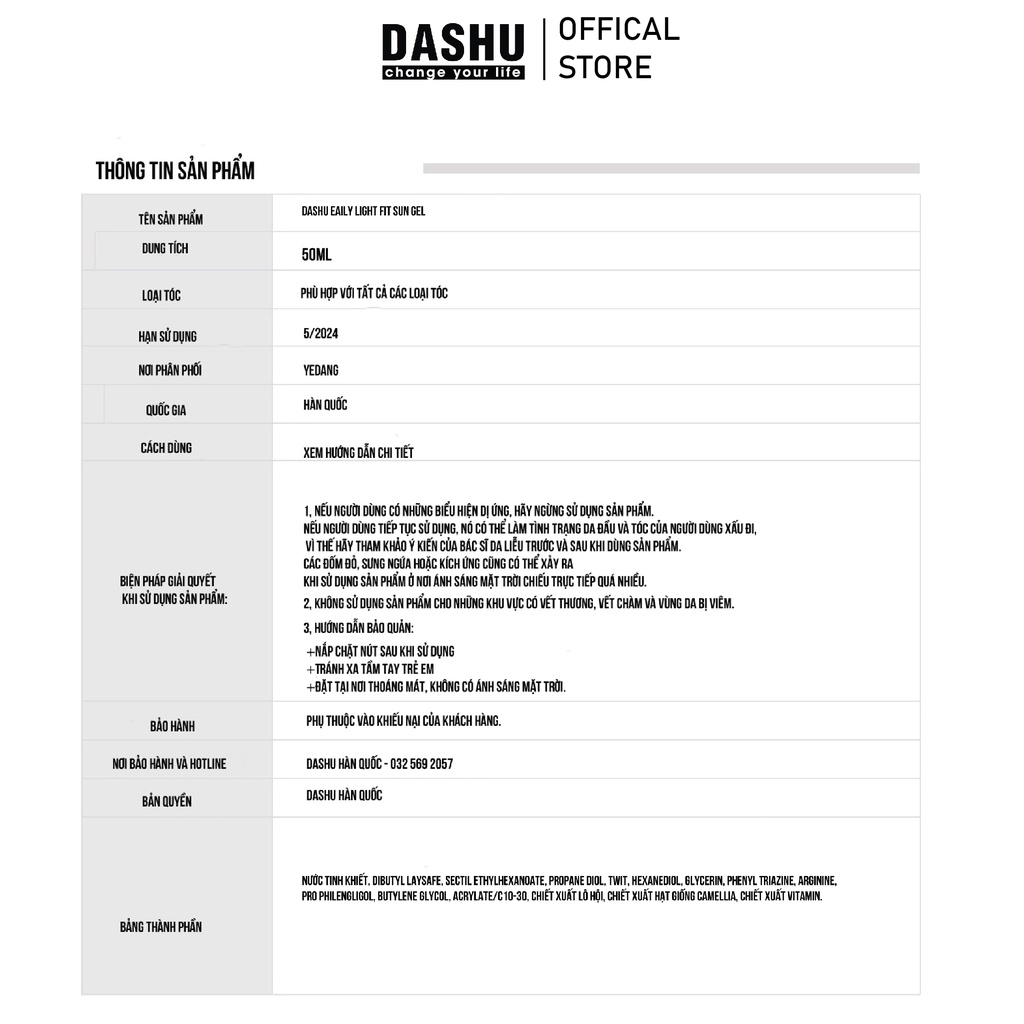 Kem chống nắng dành cho nam giới - DASHU Daily Light Fit Sun Gel 50ml