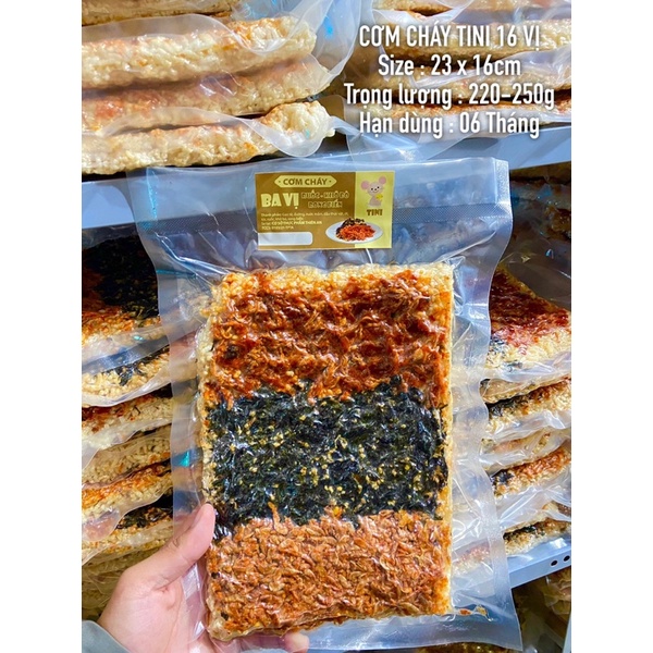 CƠM CHÁY MIX 3 VỊ KHÔ BÒ, RONG BIỂN, RUỐC THƯỢNG HẠNG- GÓI HÚT CHÂN KHÔNG 250GR-SIÊU RẺ