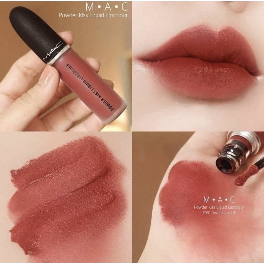 Son Mac Kem Powder Kiss Liquid Lipcolour, BST Son Kem Lì Mac Chính Hãng