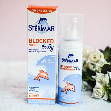 Xịt rửa mũi cá heo cam cho bé Sterimar 100ml, xịt mũi muối biển sâu Pháp - Monnie Kids
