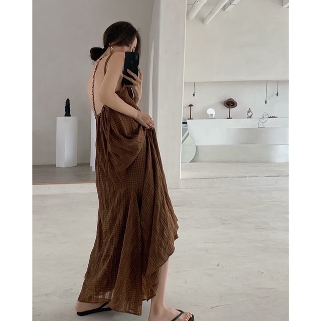 Jumpsuit cao cấp mặc đi biển đi chơi dã ngoại phong cách Hàn Quốc dáng maxi dài khoét lưng