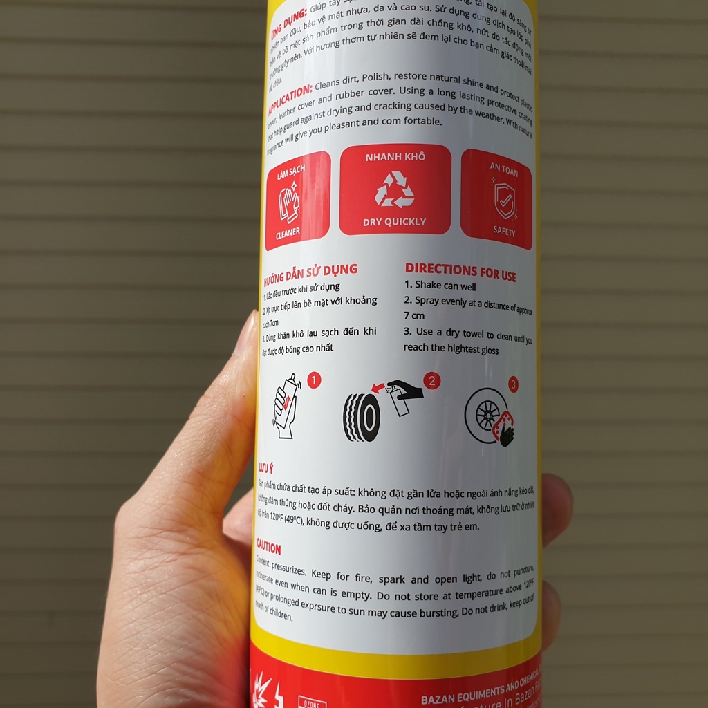 Chai BZ Xịt Dưỡng Lốp, Phục Hồi Nhựa Đen 600ml | BigBuy360 - bigbuy360.vn