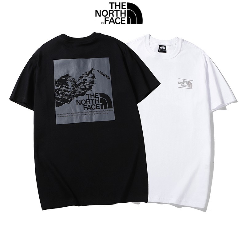 Áo Thun Tay Ngắn Cổ Tròn Dáng Rộng Vải cotton In Logo THE NORTH FACE Thời Trang Cá Tính Dành Cho Nam Nữ