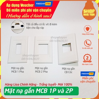 Mặt cb cóc mcb 2 pha, mcb 1 pha lioa - mặt che cb ,aptomat, cầu dao gắn với đế âm đơn , đế nổi đơn
