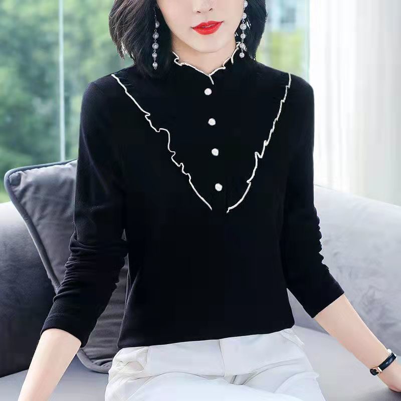 Áo thun dài tay phong cách phương Tây thời trang thu đông dành cho nữ