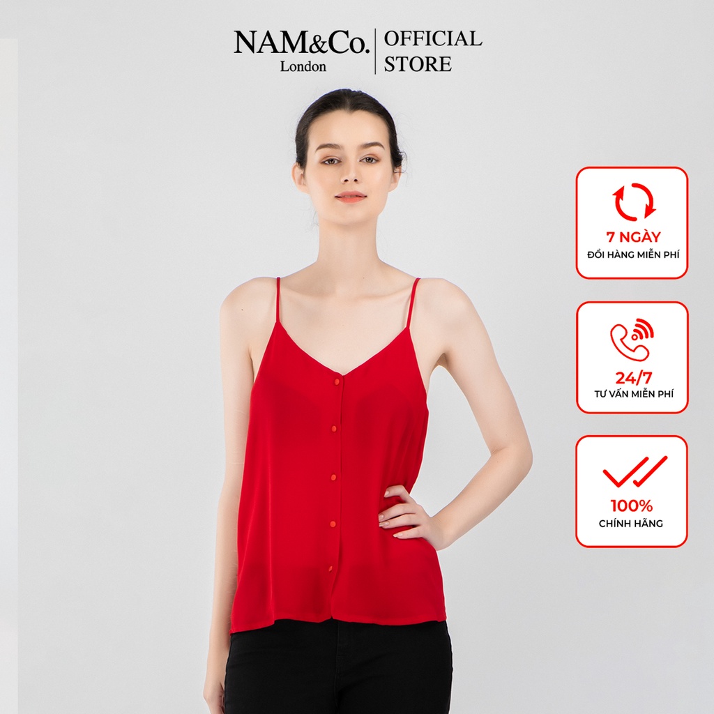 Áo hai dây cổ tim nữ NamandCo có thể điều chỉnh siêu đẹp thiết kế cao cấp size S,M,L màu be, xanh, đỏ, đen, vàng SGB2254