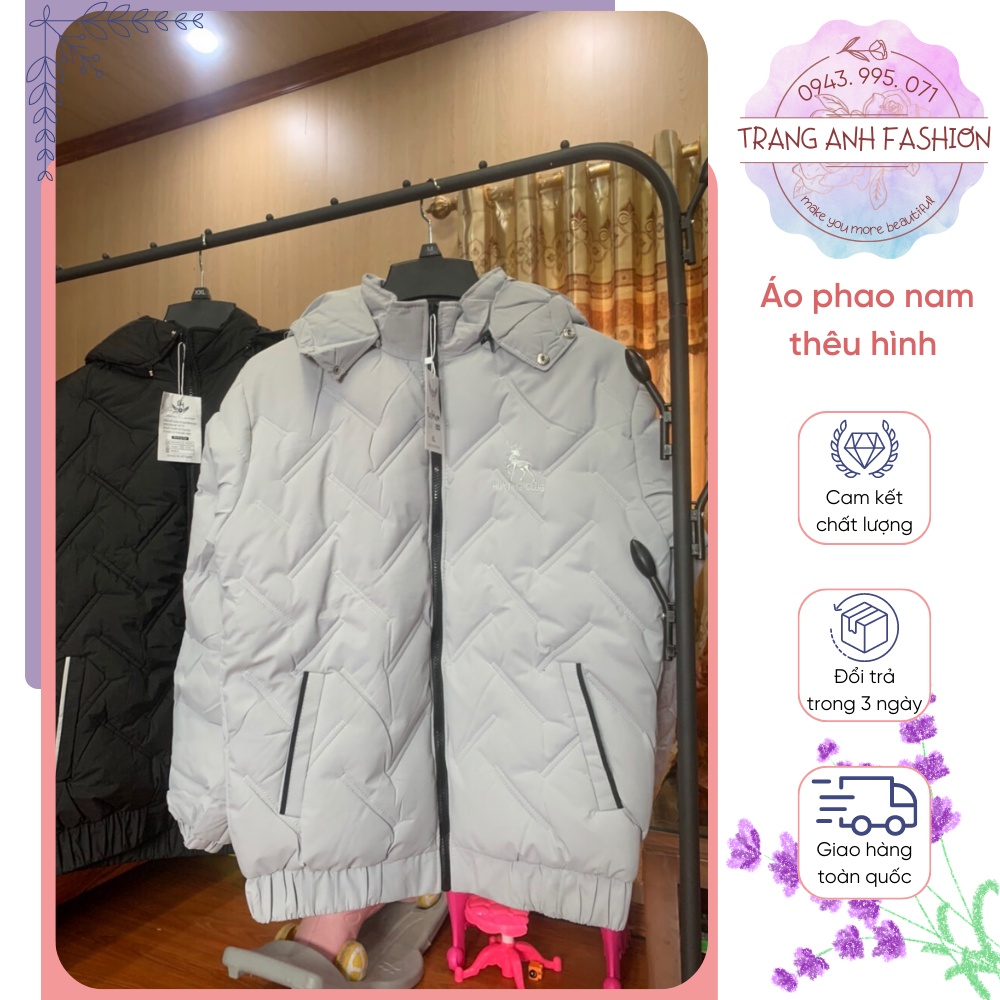 Áo phao nam thêu hình ⚡ SALE KHỦNG ⚡ Áo khoác nam thêu họa tiết đơn giản sang trọng, đường may tỉ mỉ chắc chắn