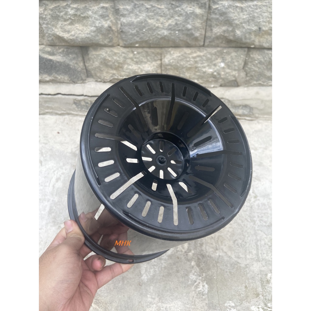 Chậu nhựa cứng 20x20 ĐEN Thakico có khớp gắn trụ nhựa !